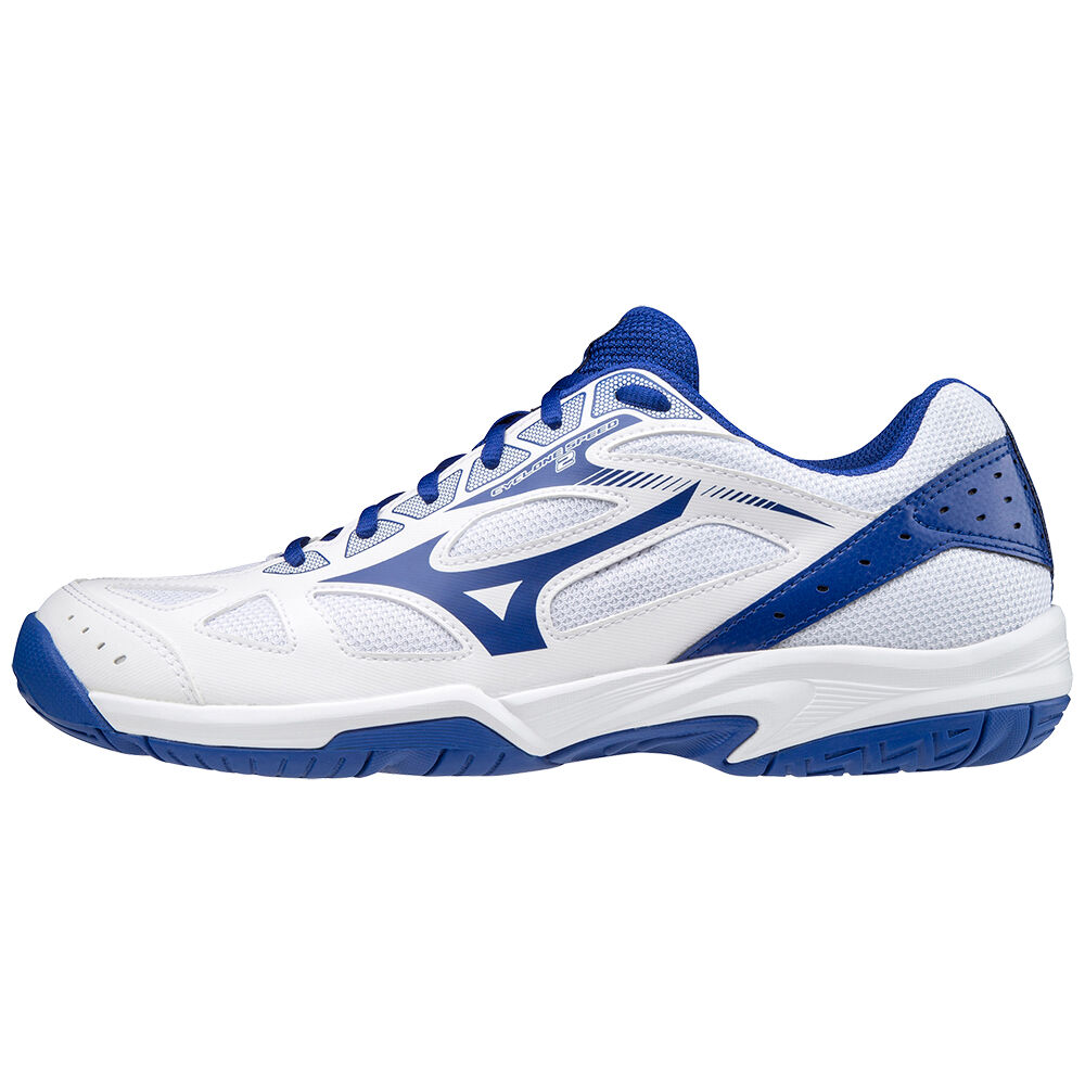 Mizuno Cyclone Speed 2 - Erkek Voleybol Ayakkabısı - Beyaz/Mavi Türkiye (LVCQOR-637)